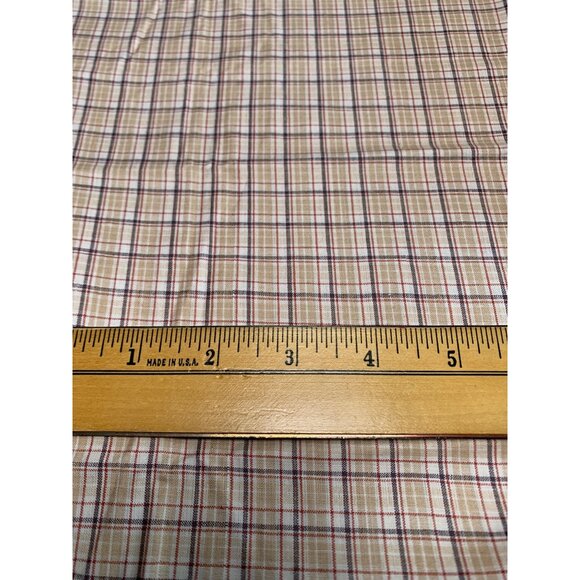 Plaid Cotton Fabric Yardage 44" Wide Beige/Red/Brown Quilting & Crafts Projects - Picture 3 of 5